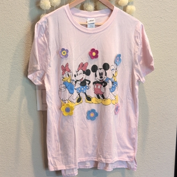 Disney Pink Short Sleeve Tee with Cartoon Graphic - Picture 1 of 8